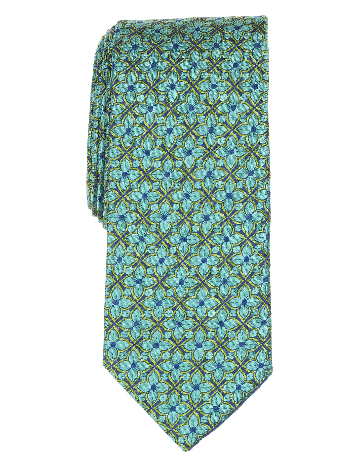 Ted Baker WRIGHTT Floral Tile Print Silk Tie MID GREEN