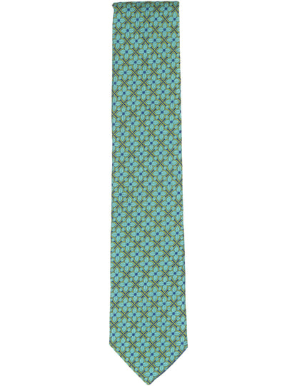 Ted Baker WRIGHTT Floral Tile Print Silk Tie MID GREEN