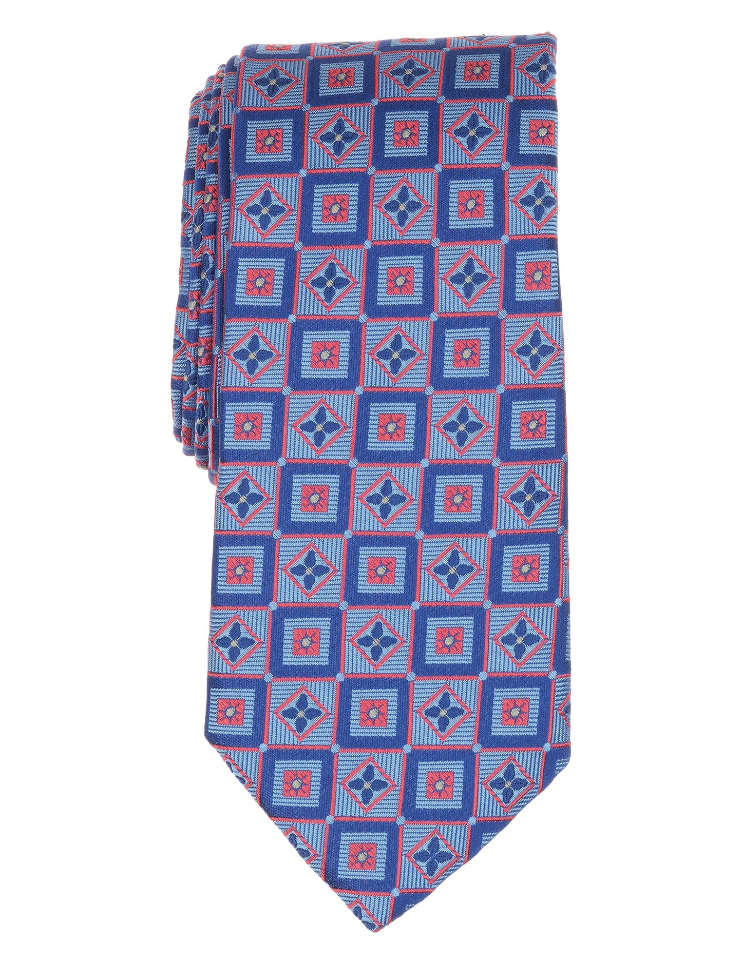Ted Baker WINKLY Geometric Tile Print Silk Tie BLUE