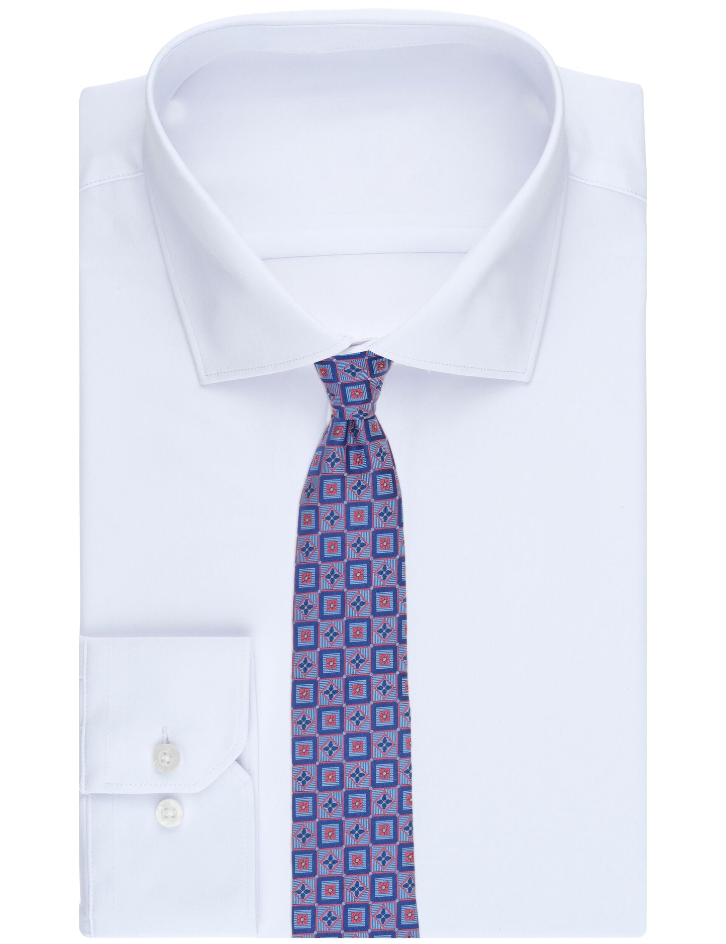 Ted Baker WINKLY Geometric Tile Print Silk Tie BLUE