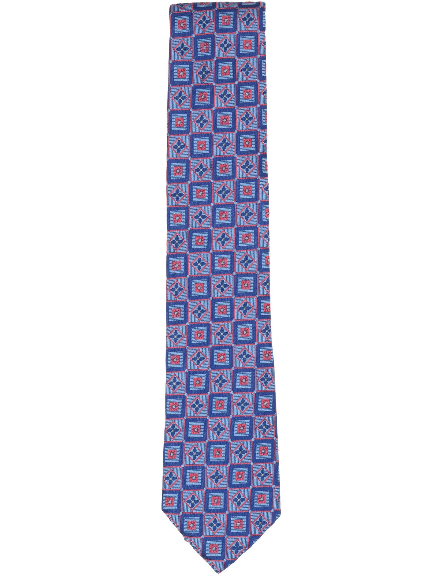Ted Baker WINKLY Geometric Tile Print Silk Tie BLUE