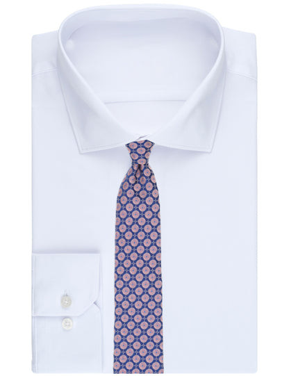 Ted Baker VERNON Roundel Print Silk Tie DARK BLUE