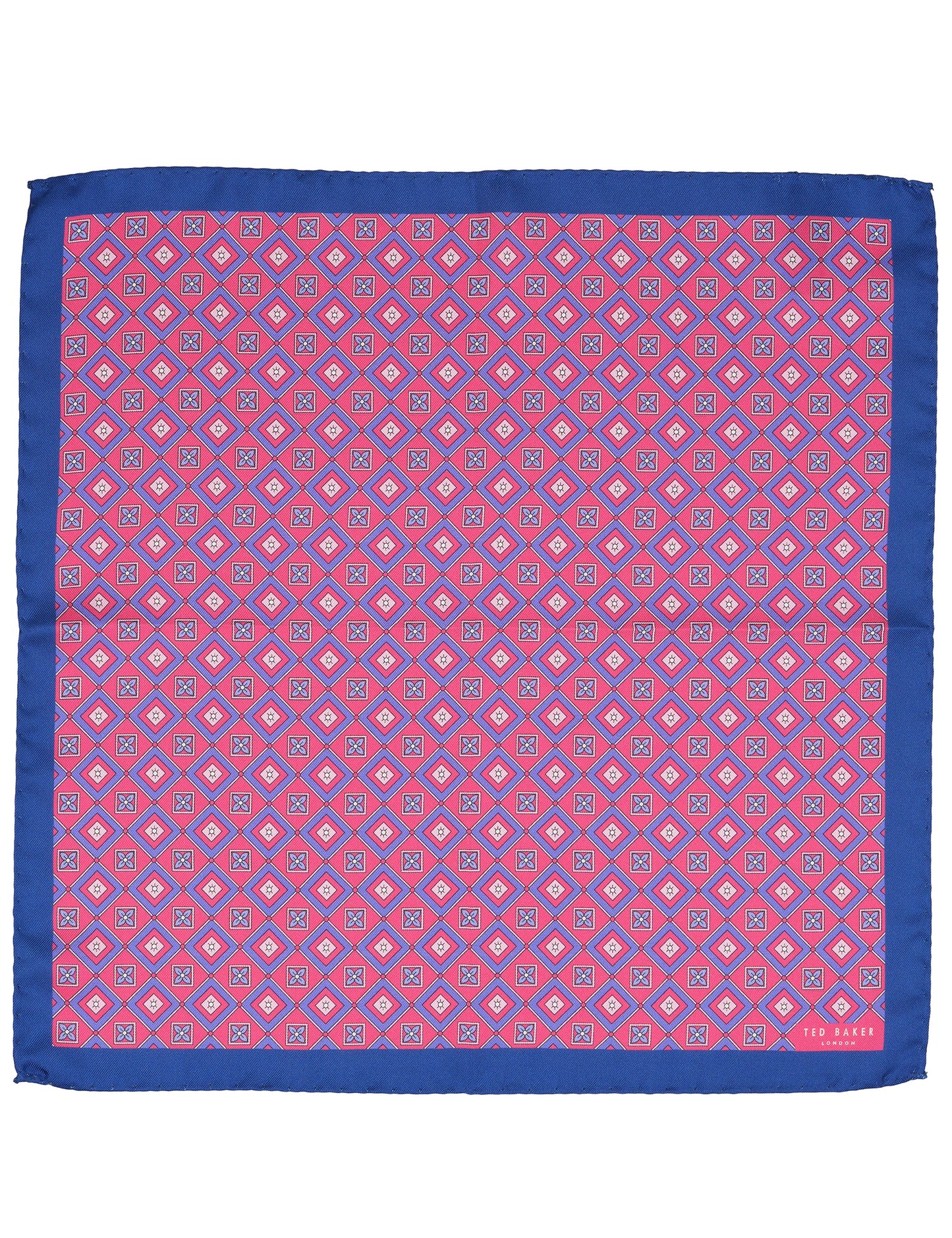Ted Baker WINKLYPS Geometric Tile Silk Pocket Square DUSKY PINK