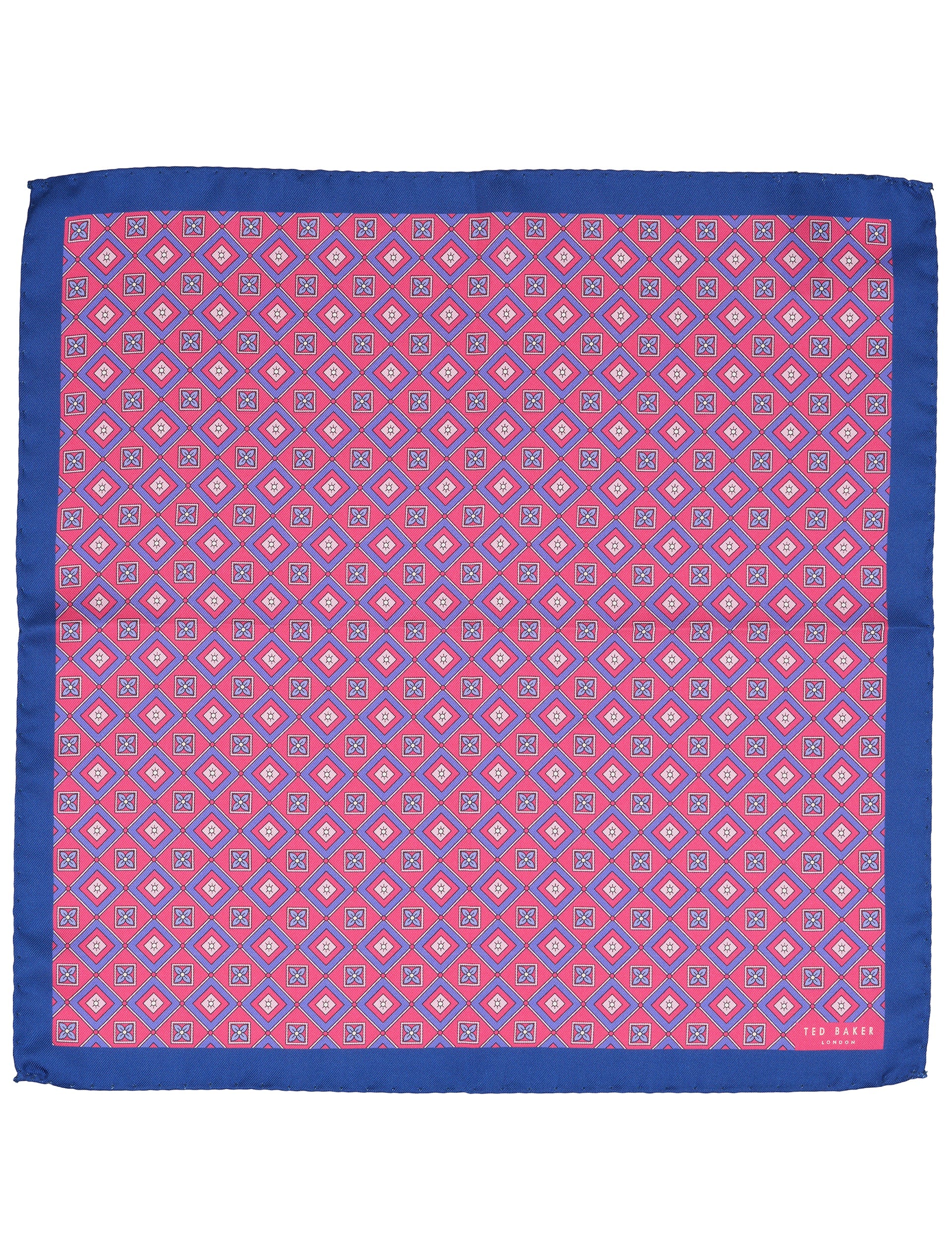 Ted Baker WINKLYPS Geometric Tile Silk Pocket Square DUSKY PINK