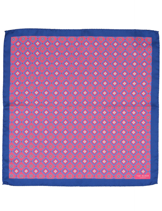 Ted Baker WINKLYPS Geometric Tile Silk Pocket Square DUSKY PINK