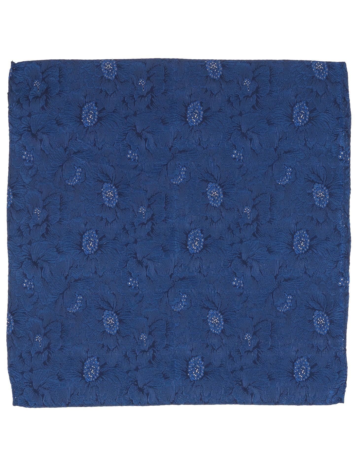 Ted Baker BETHWINPS Jacquard Floral Silk Pocket Square NAVY
