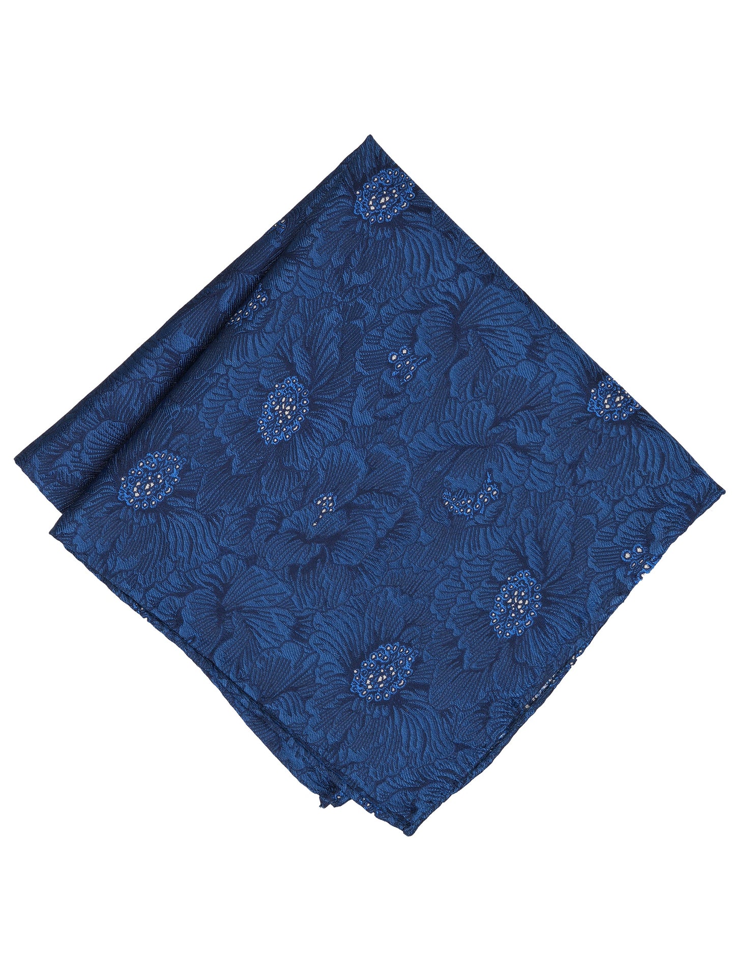 Ted Baker BETHWINPS Jacquard Floral Silk Pocket Square NAVY