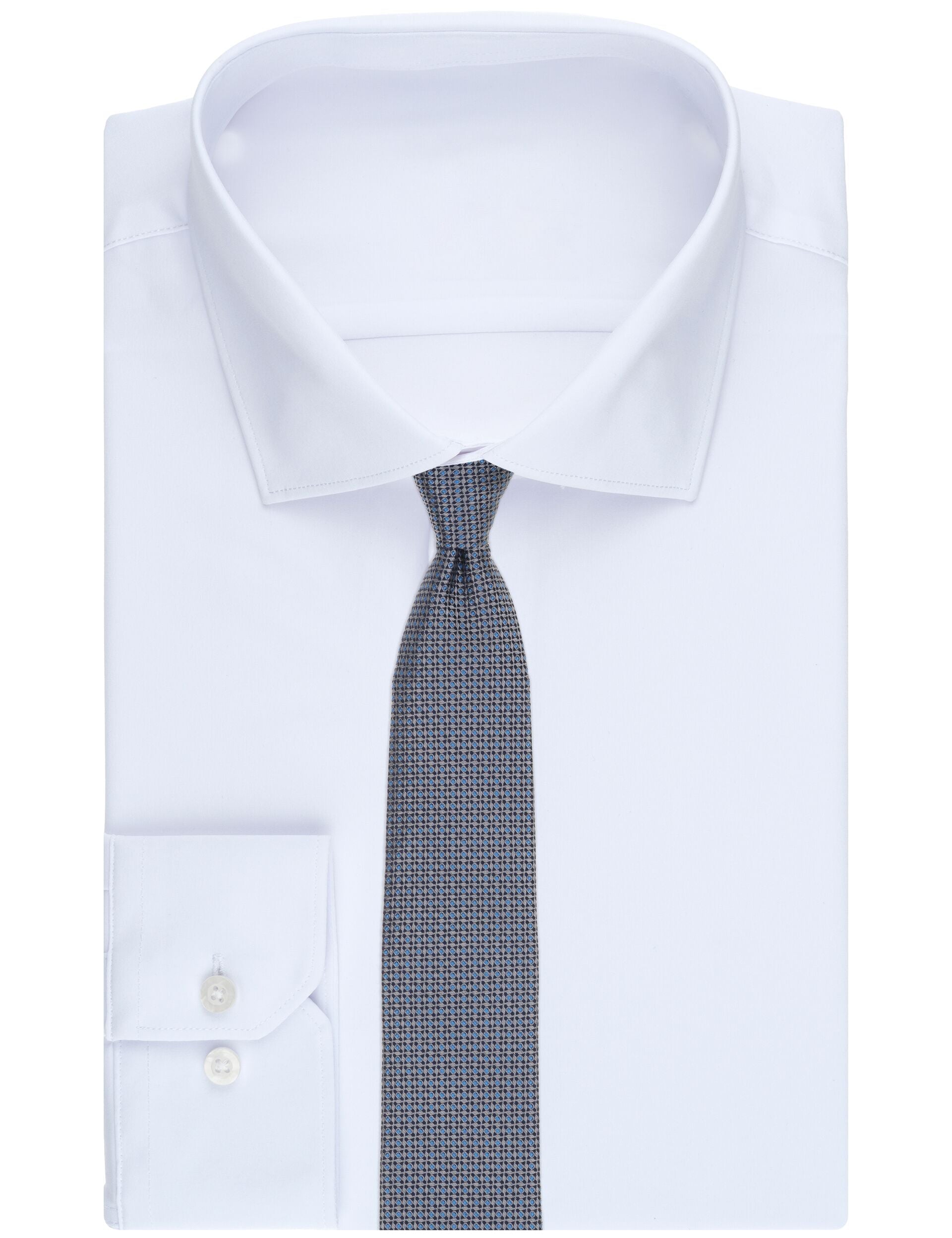 Ted Baker WALDRAM Grid Dot Silk Tie CHARCOAL