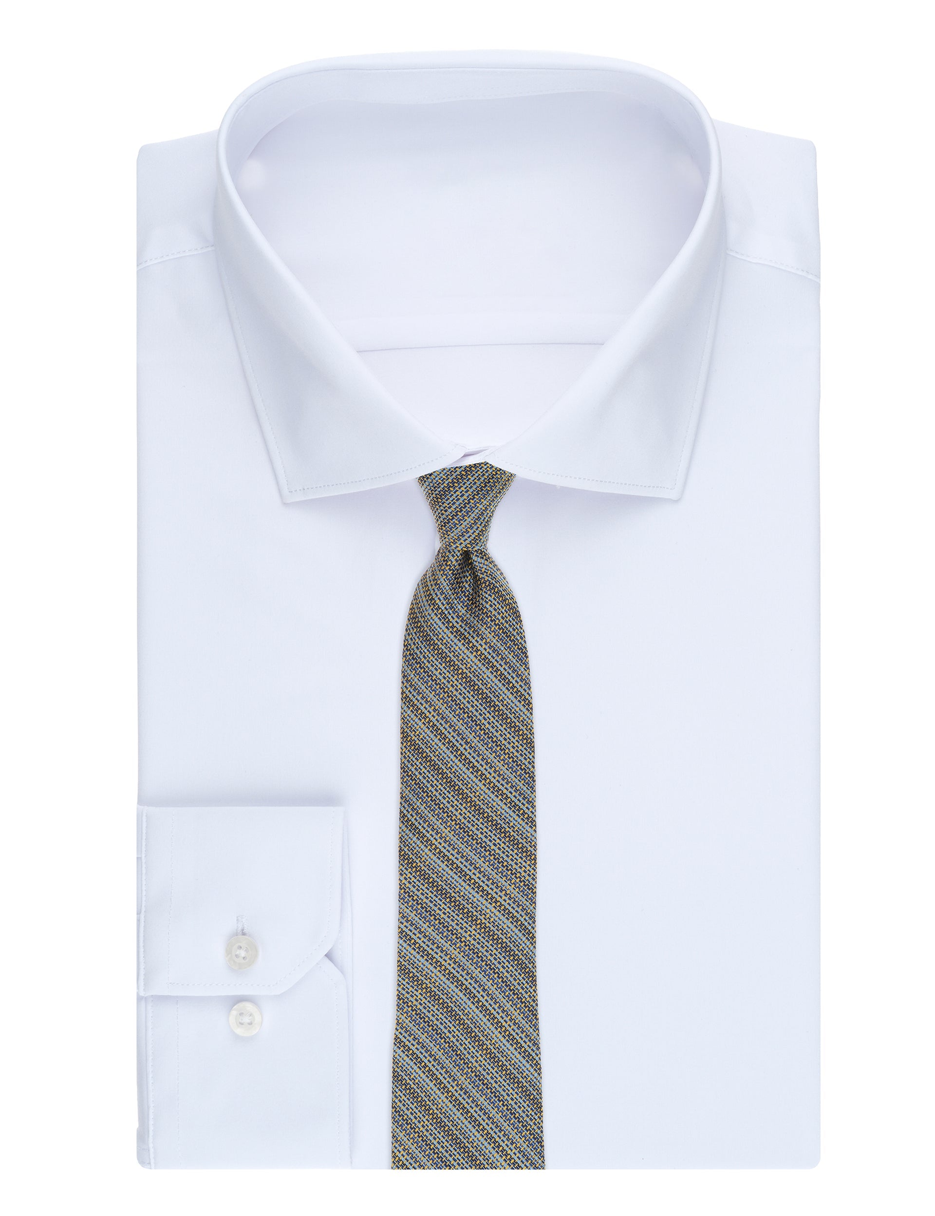 Ted Baker AMWELL Woven Stripe Silk Tie MID BLUE