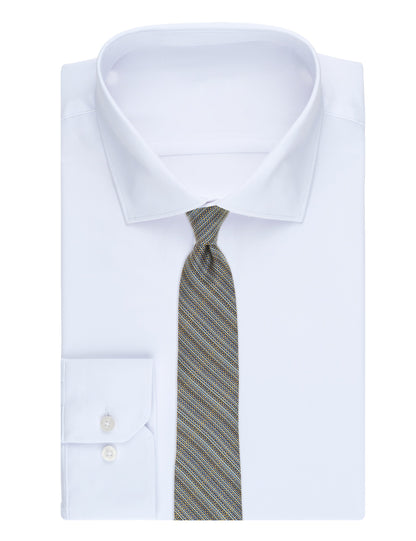 Ted Baker AMWELL Woven Stripe Silk Tie MID BLUE