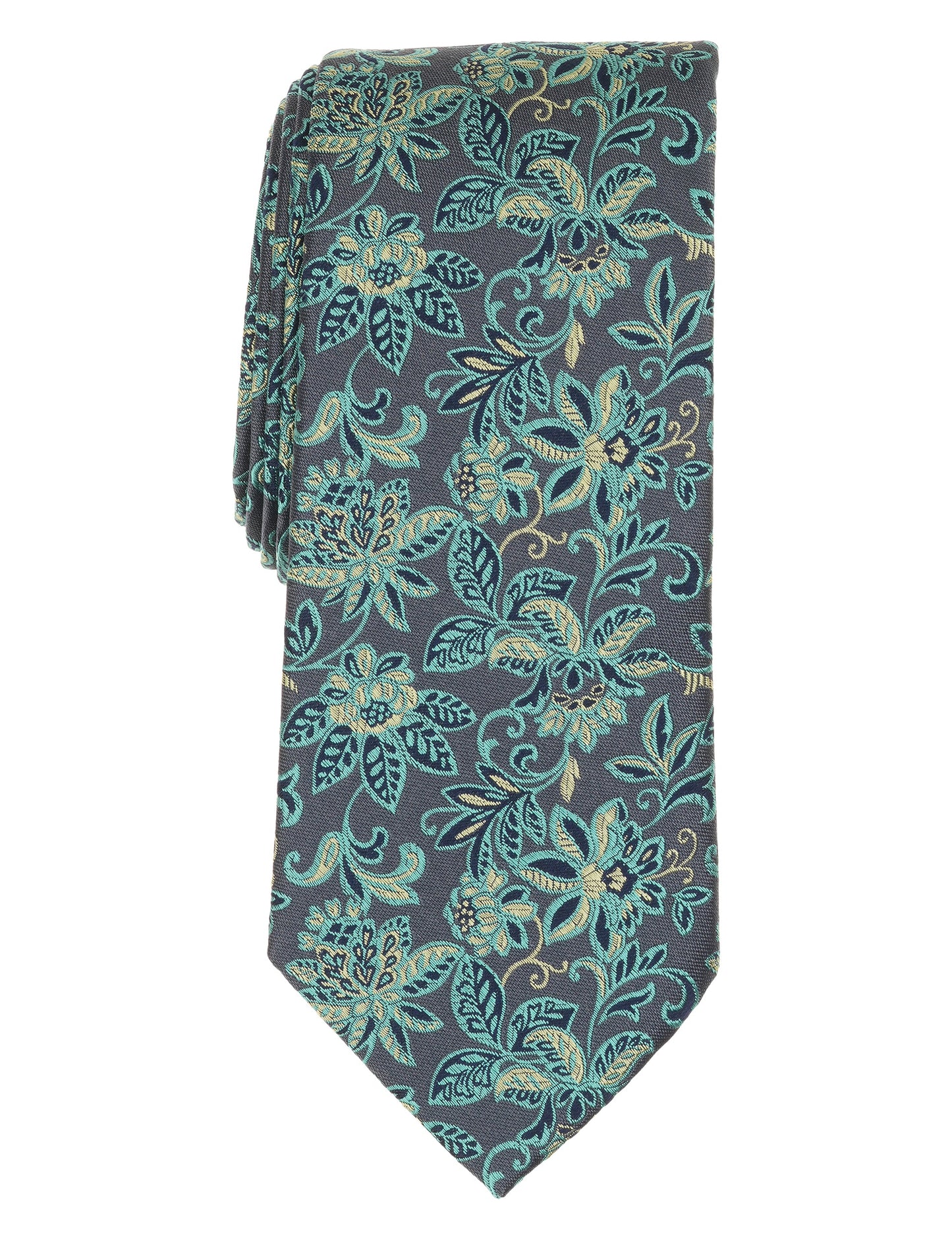 Ted Baker YORKT Scrolling Floral Satin Tie CHARCOAL
