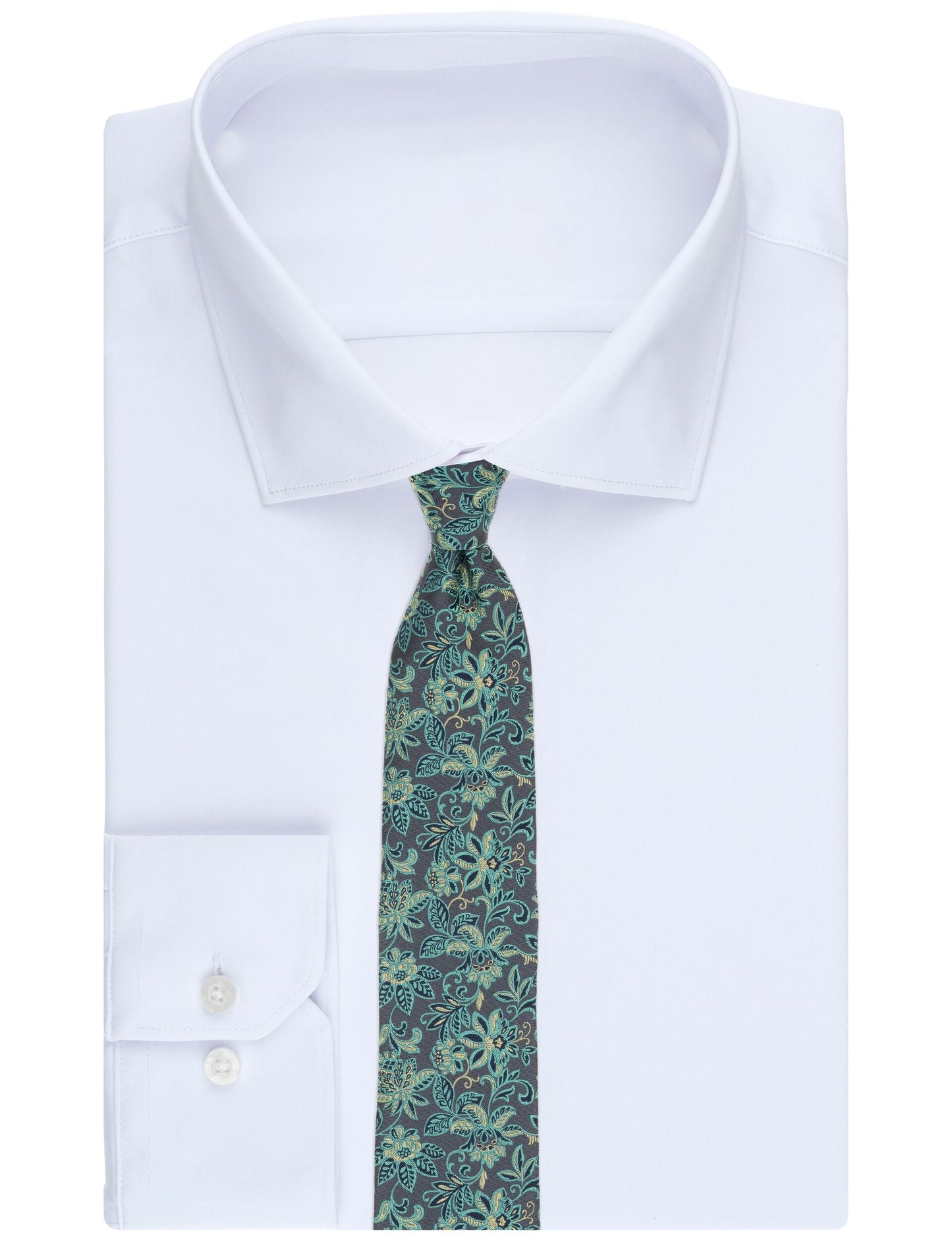 Ted Baker YORKT Scrolling Floral Satin Tie CHARCOAL