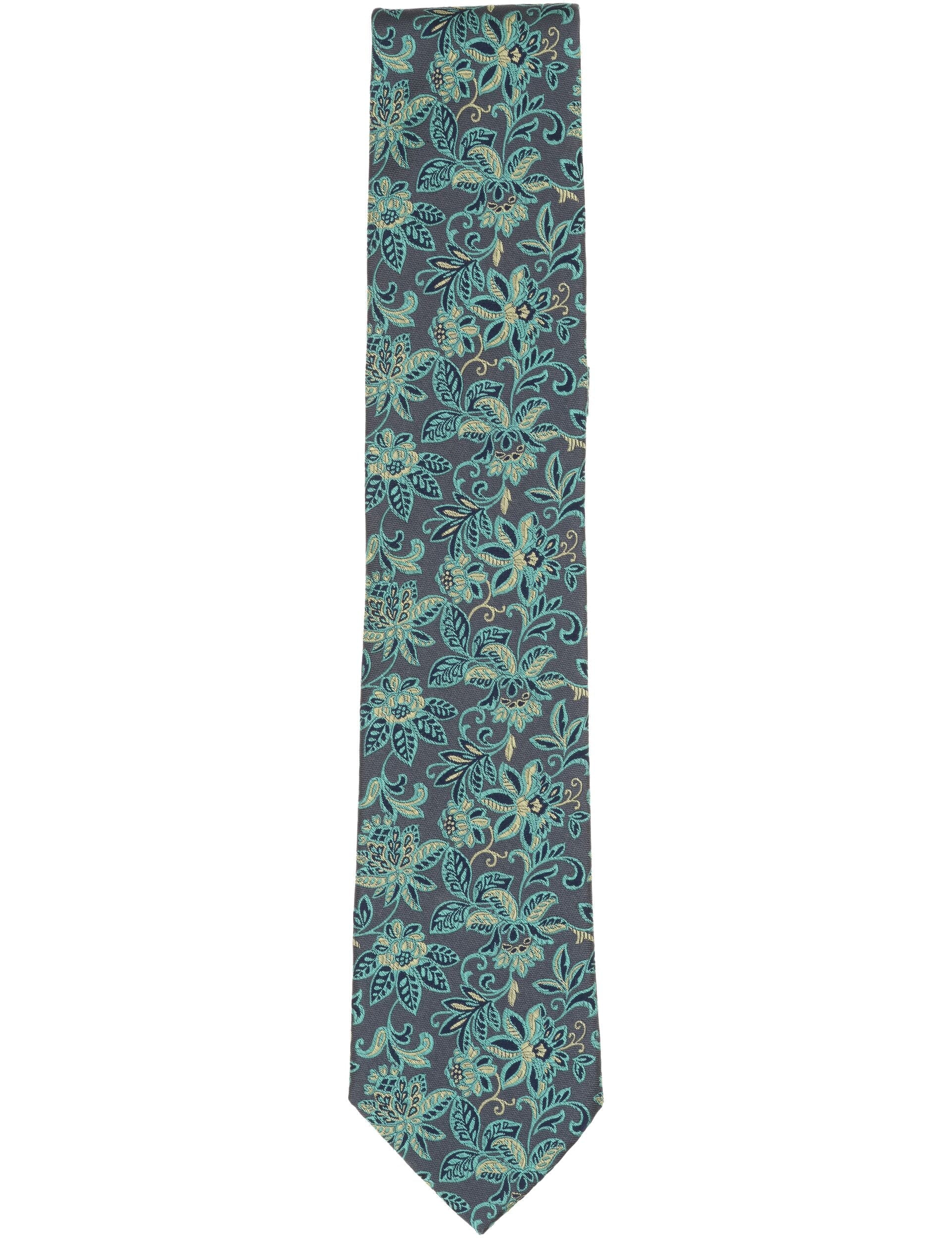 Ted Baker YORKT Scrolling Floral Satin Tie CHARCOAL