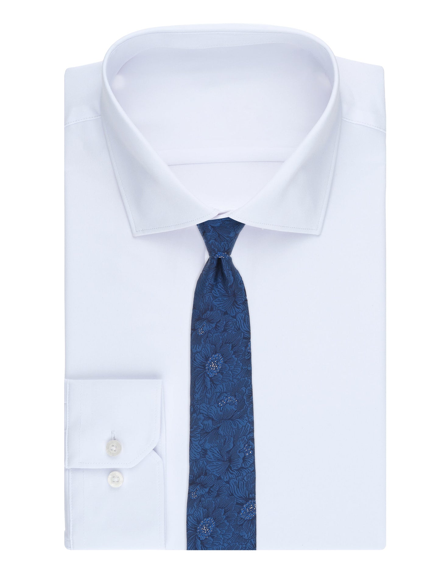 Ted Baker BETHWIN Jacquard Floral Silk Tie NAVY
