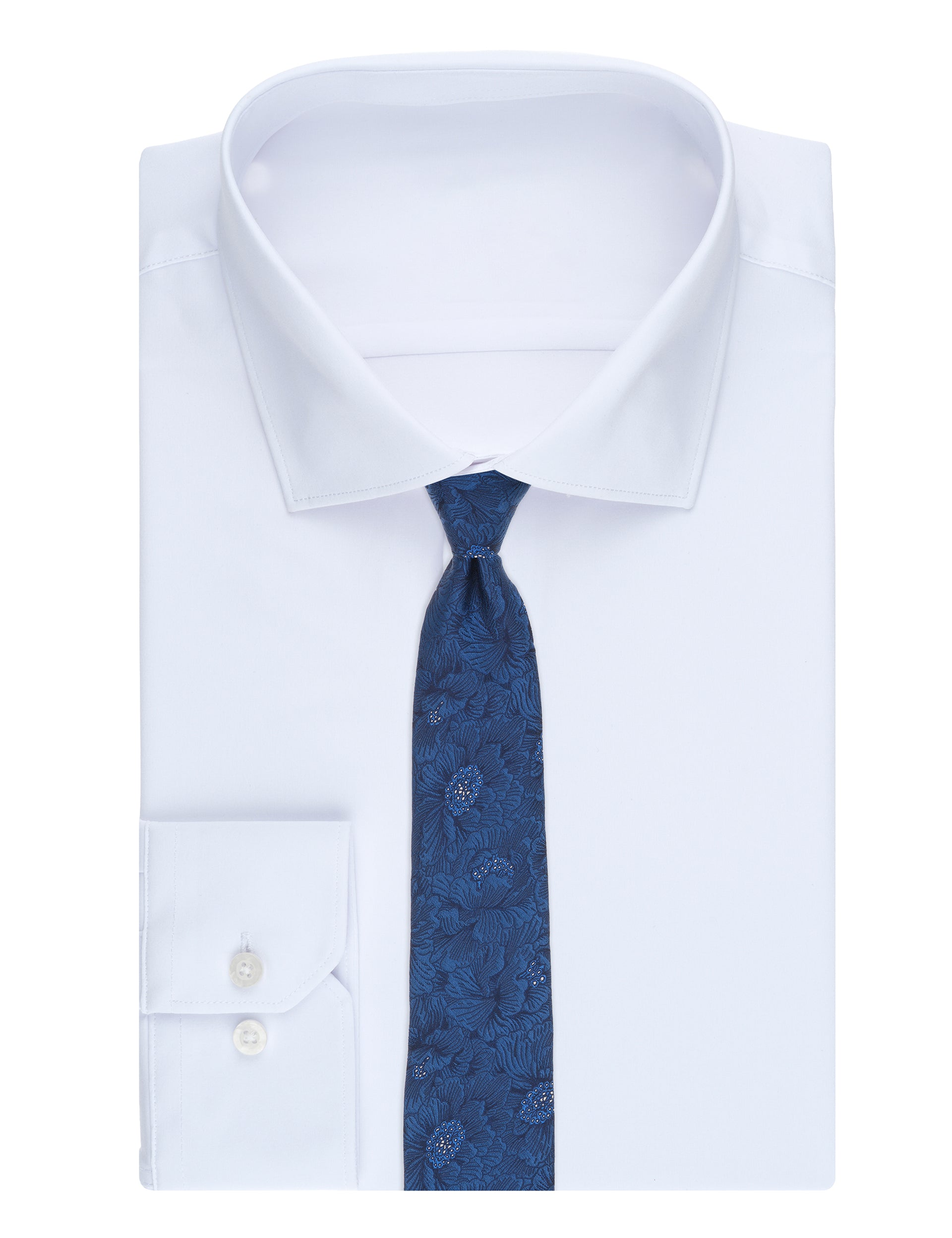 Ted Baker BETHWIN Jacquard Floral Silk Tie NAVY