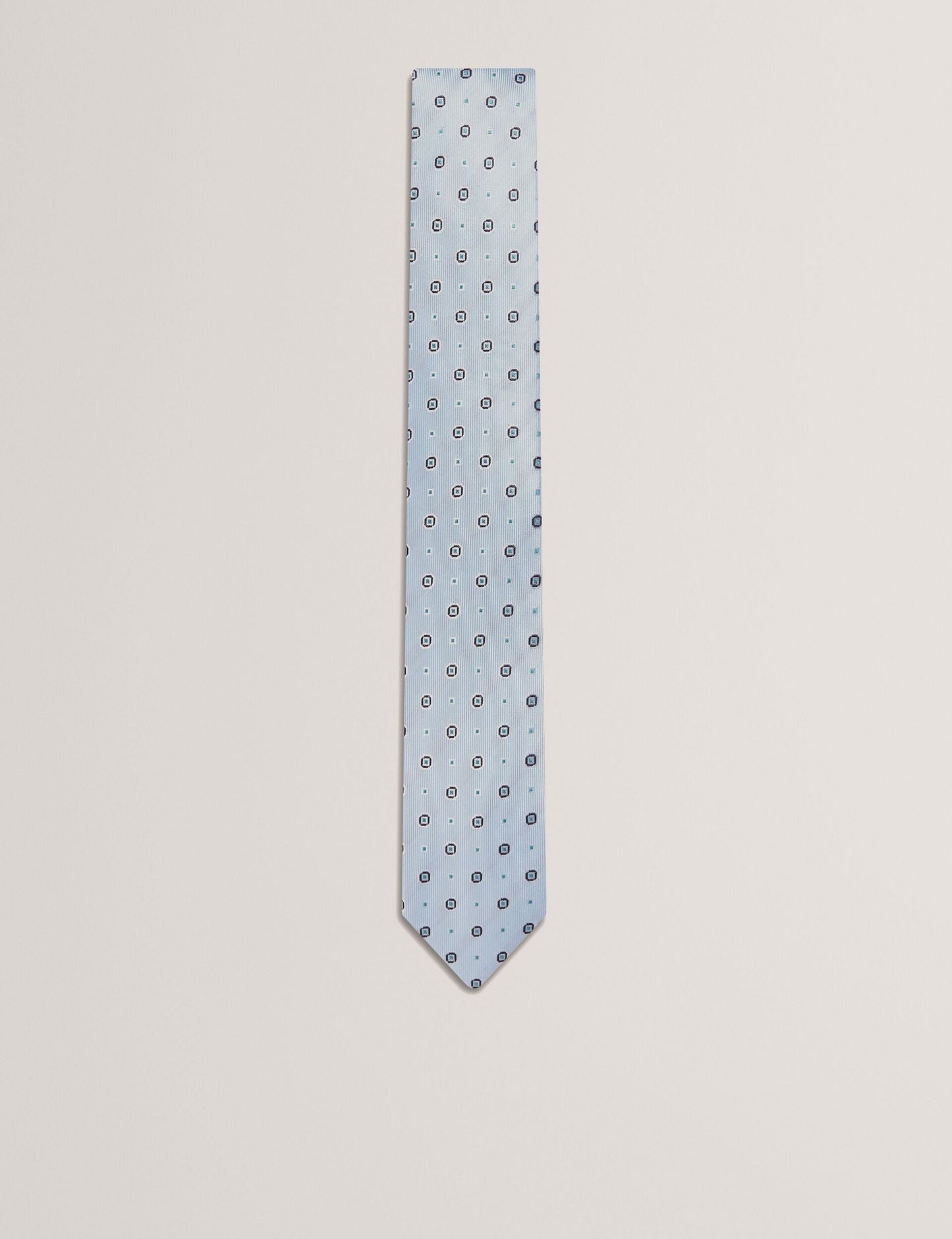 Ted Baker STEEPLE - Circle Geometric Print Silk Tie LIGHT BLUE