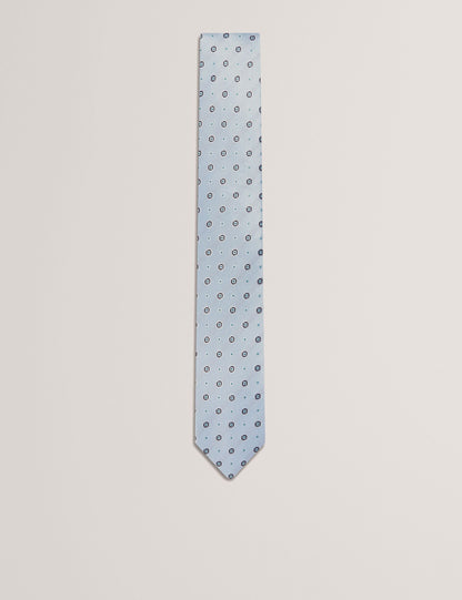 Ted Baker STEEPLE - Circle Geometric Print Silk Tie LIGHT BLUE