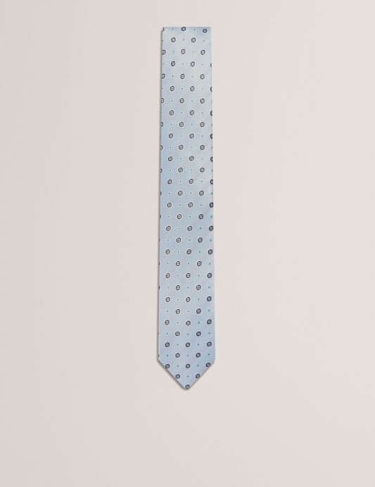 Ted Baker STEEPLE - Circle Geometric Print Silk Tie LIGHT BLUE