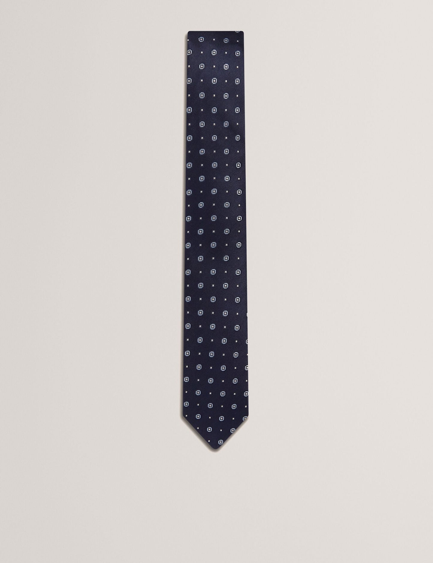 Ted Baker STEEPLE - Circle Geometric Print Silk Tie NAVY