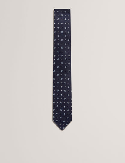 Ted Baker STEEPLE - Circle Geometric Print Silk Tie NAVY