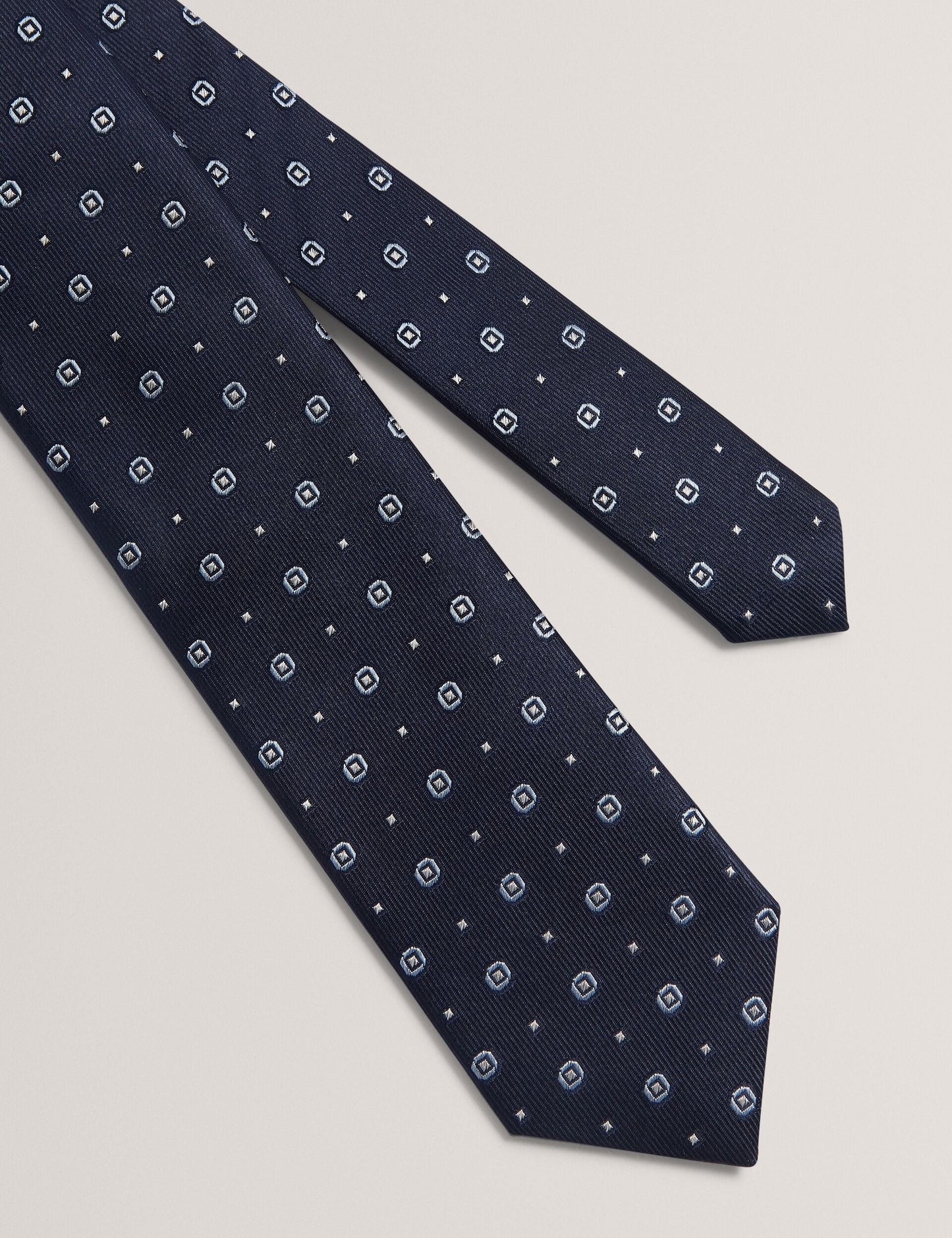 Ted Baker STEEPLE - Circle Geometric Print Silk Tie NAVY