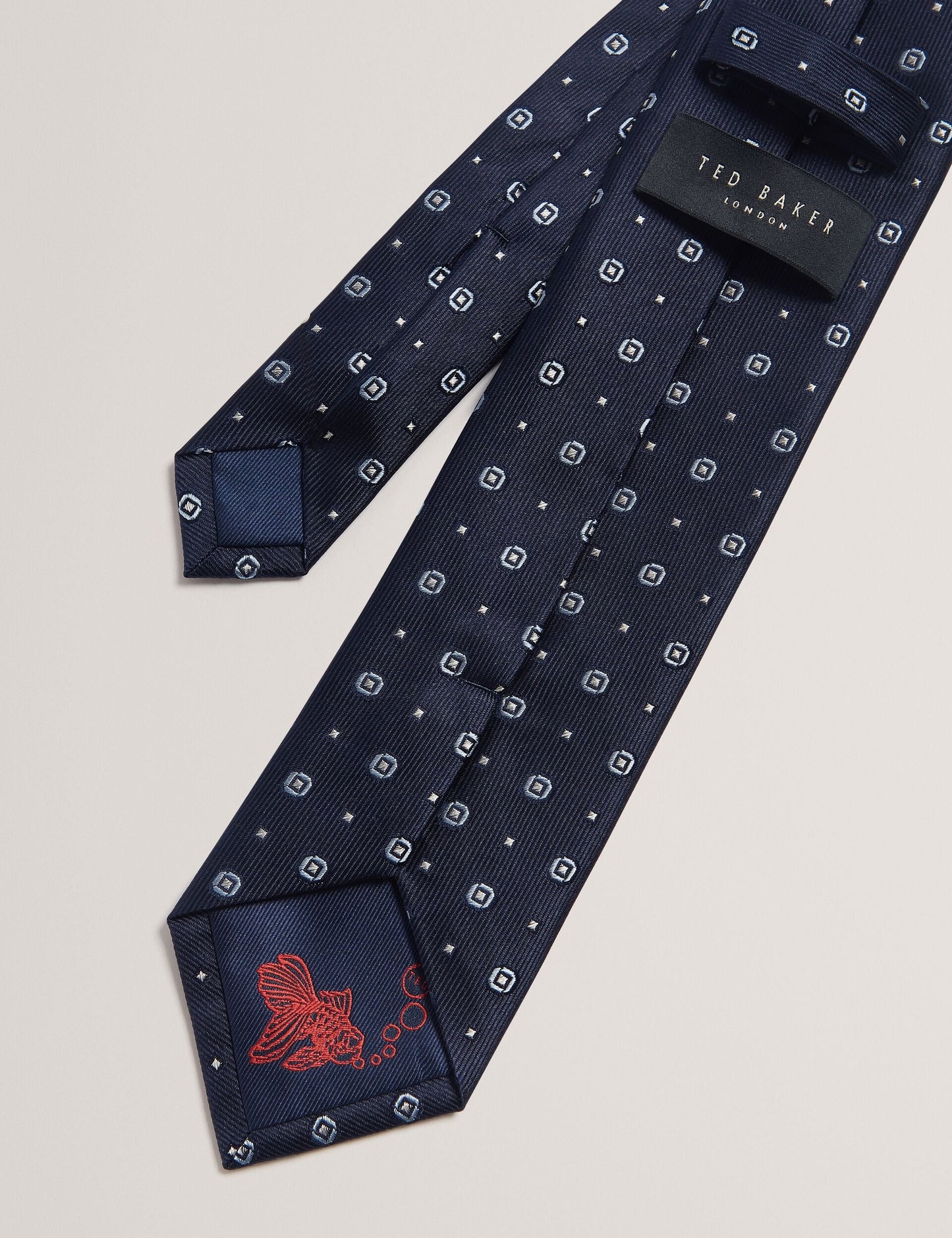 Ted Baker STEEPLE - Circle Geometric Print Silk Tie NAVY