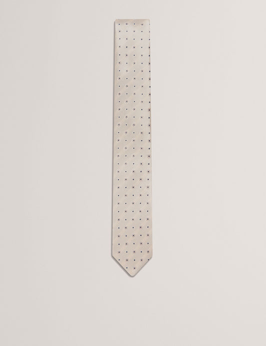 Ted Baker STEEPLE - Circle Geometric Print Silk Tie STONE