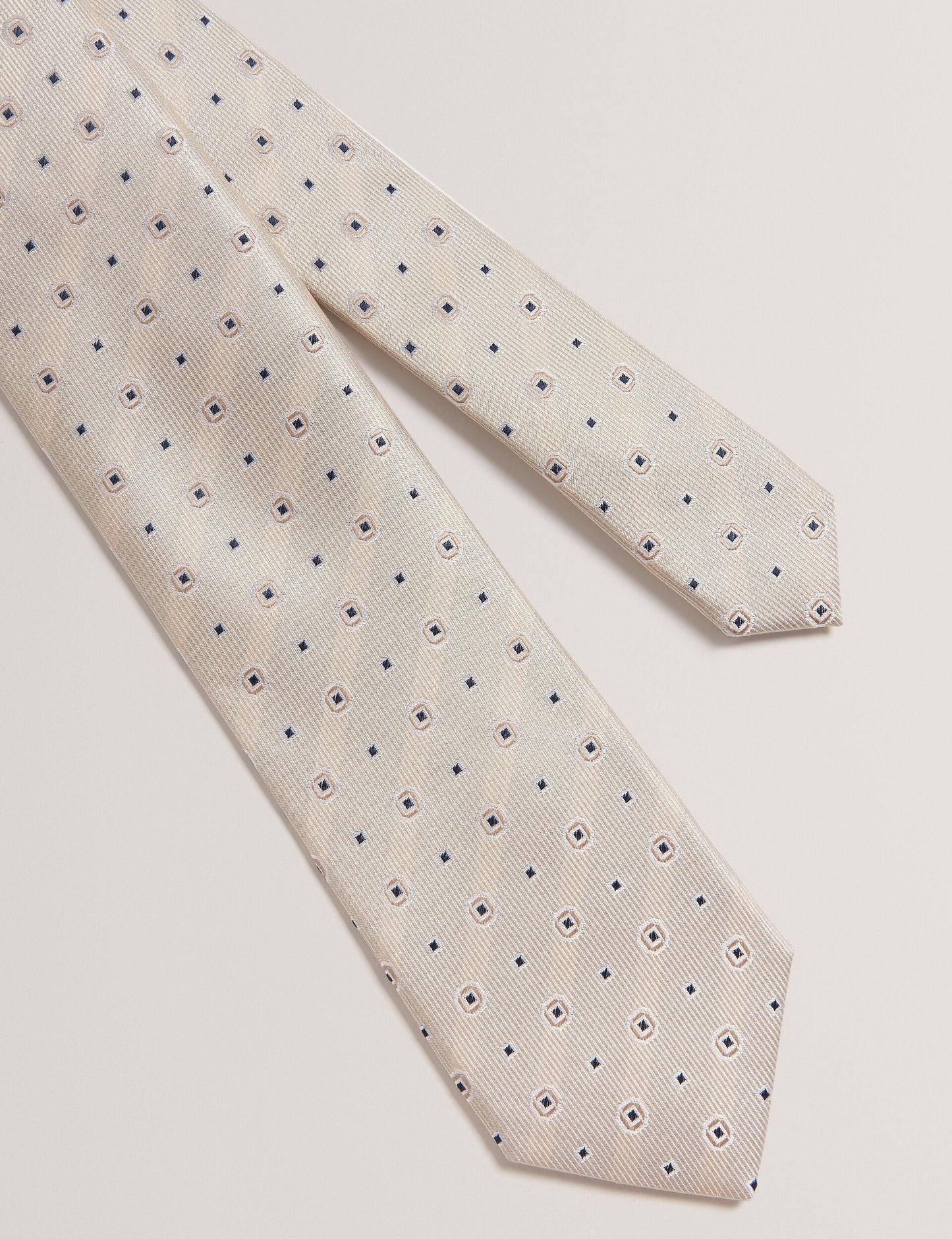 Ted Baker STEEPLE - Circle Geometric Print Silk Tie STONE
