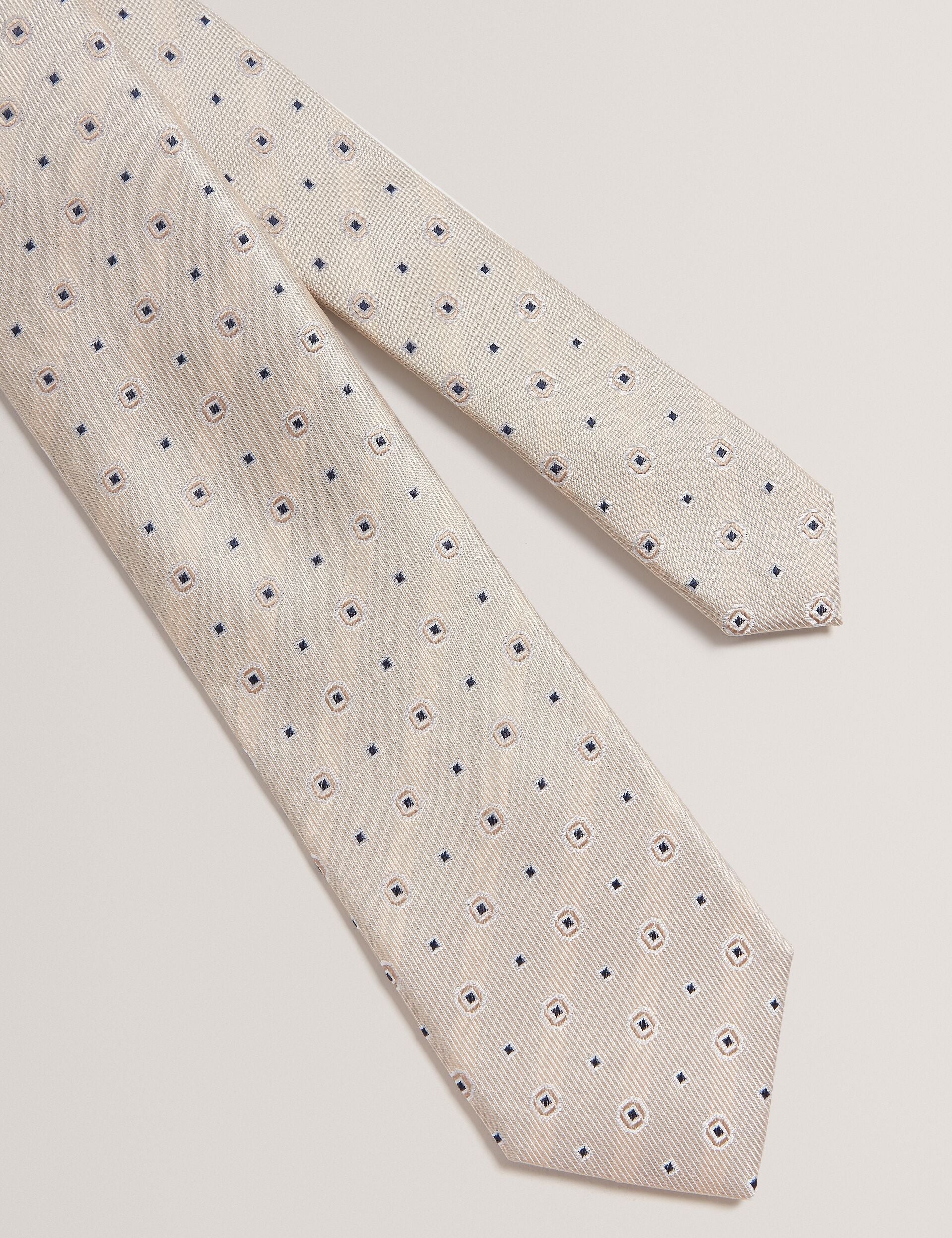Ted Baker STEEPLE - Circle Geometric Print Silk Tie STONE