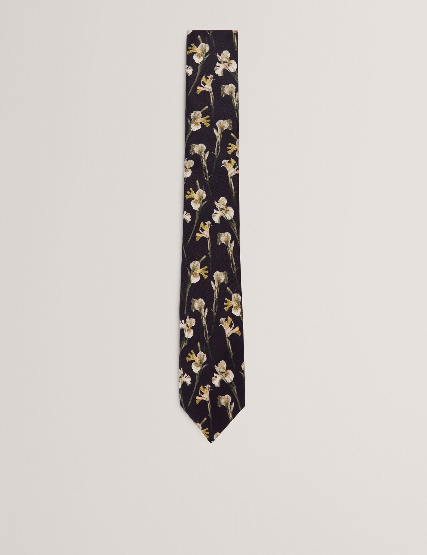 Ted Baker FRINTON - Orchid Floral Print Silk Tie BLACK