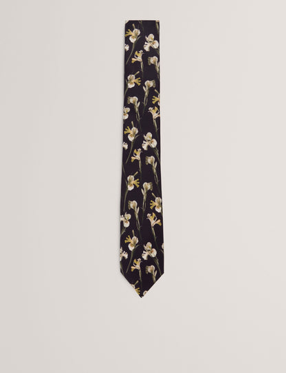 Ted Baker FRINTON - Orchid Floral Print Silk Tie BLACK