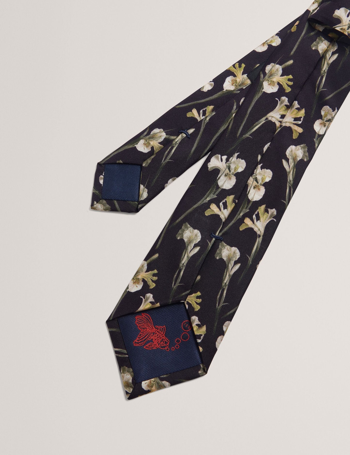 Ted Baker FRINTON - Orchid Floral Print Silk Tie BLACK