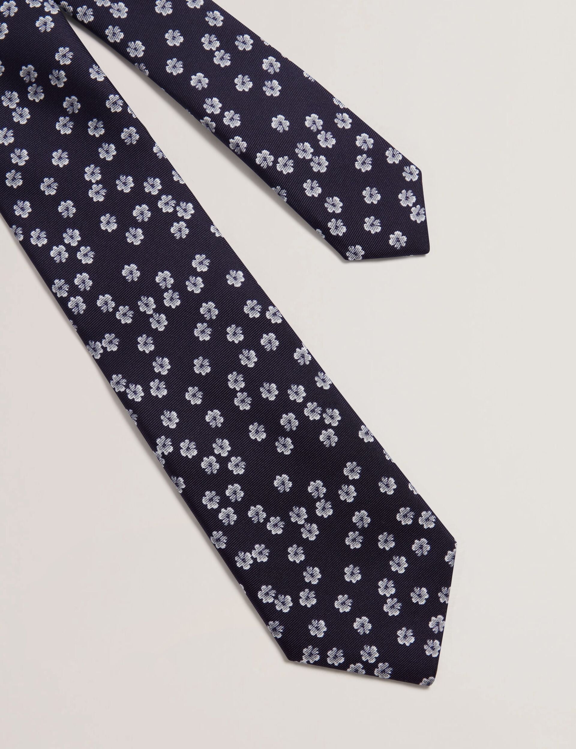 Ted Baker BENTLYY - Ditsy Floral Print Silk Tie NAVY