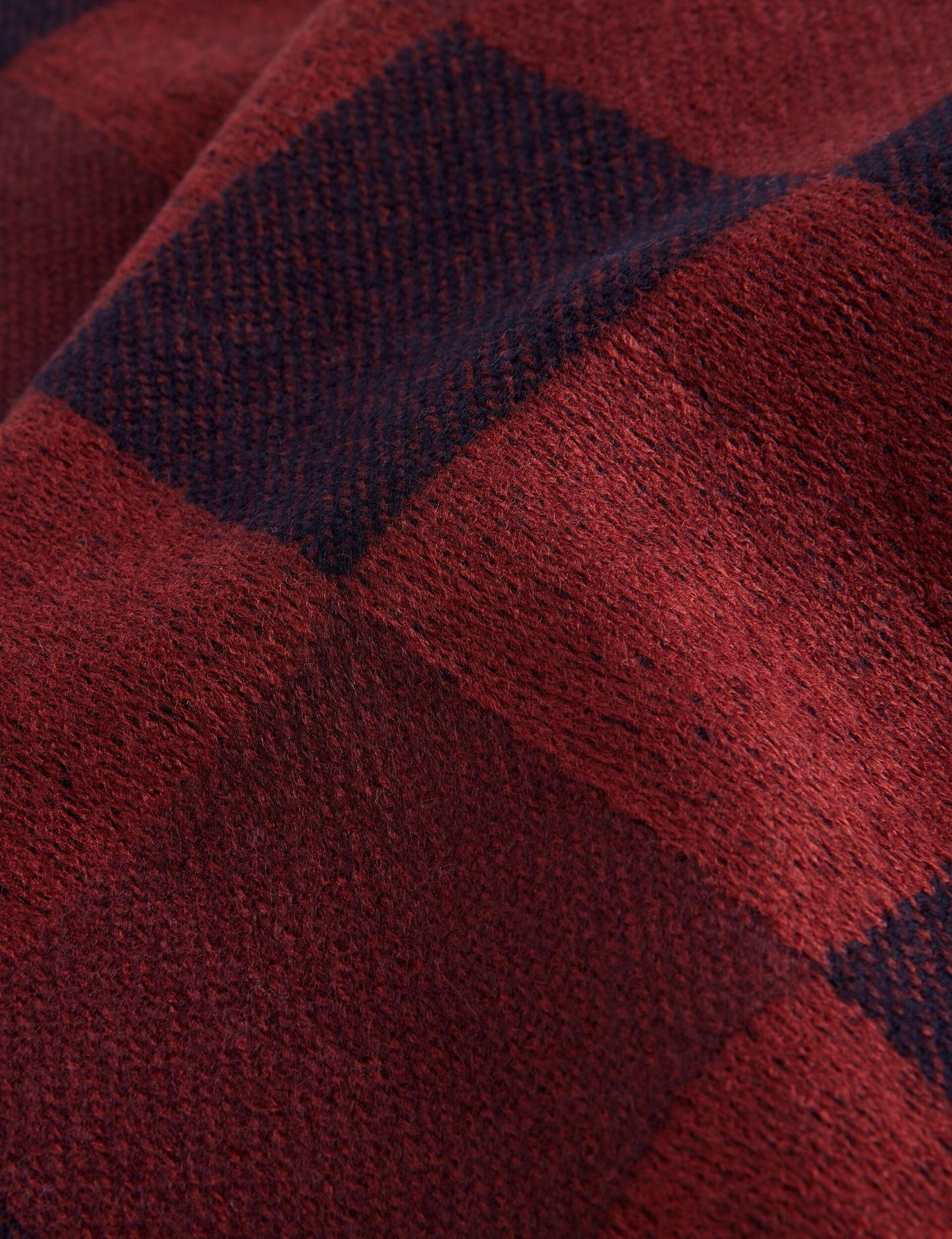 Ted Baker PETERRR - Block Check Scarf With Fringe Trim OXBLOOD