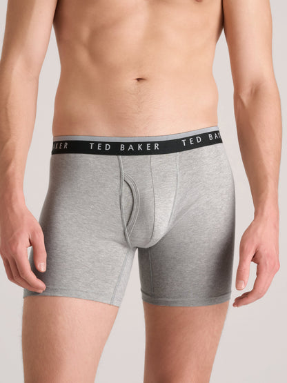 Ted Baker 4 Pack Cotton Stretch Boxer Briefs BLACK GREY