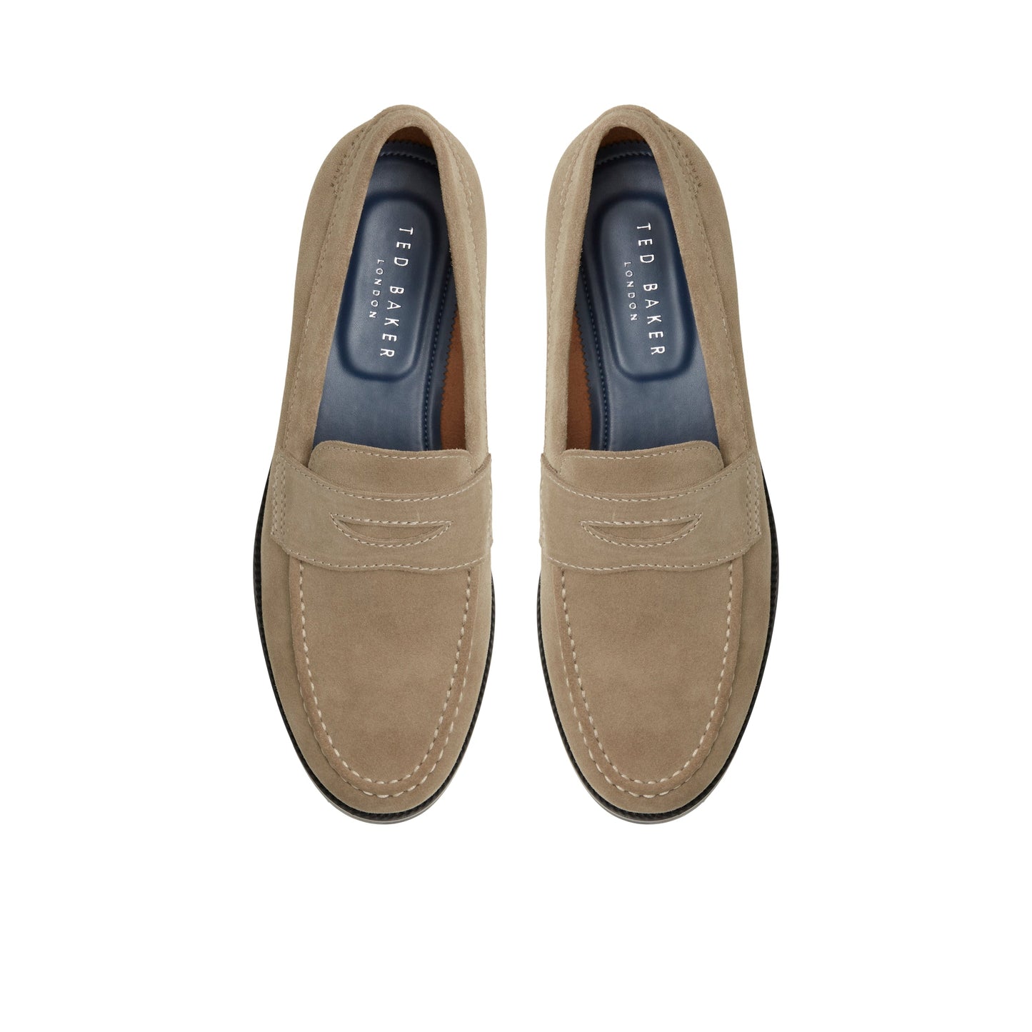 Ted Baker PARLIAMENT - Grained Leather Penny Loafers KHAKI