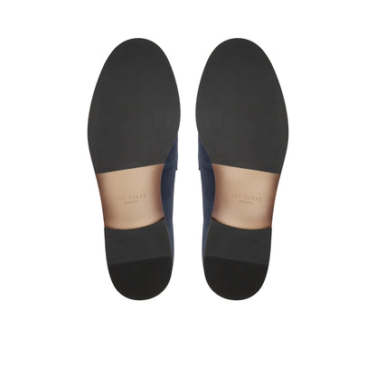 Ted Baker PARLIAMENT - Grained Leather Penny Loafers NAVY