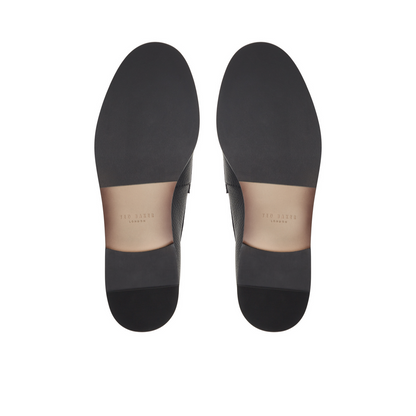 Ted Baker PARLIAMENT - Grained Leather Penny Loafers BLACK