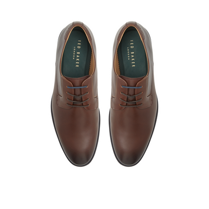 Ted Baker REGENT - Brown Smooth Leather Derby Shoes BROWN
