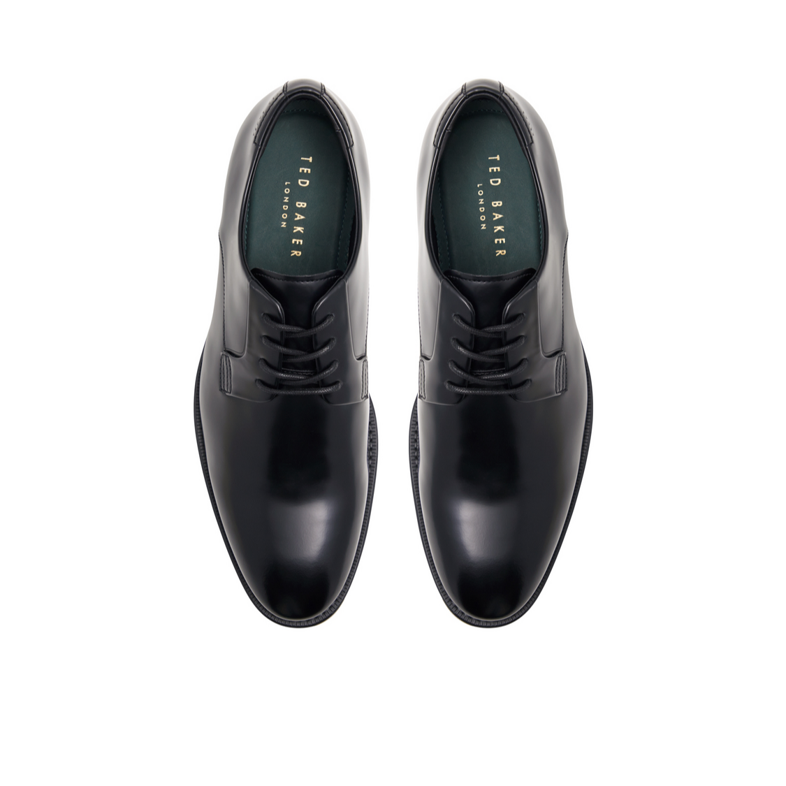 Ted Baker REGENT - Black Polished Leather Derby Shoes BLACK