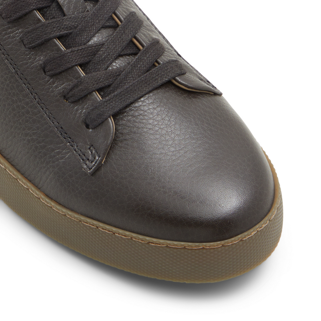 Ted Baker WESTWOOD - Black Leather Cup Sole Sneakers DARK BROWN