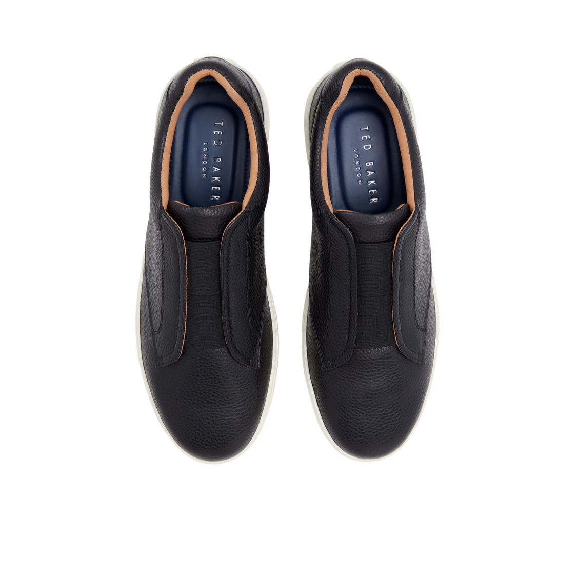 Ted Baker BRENTON - Textured Leather Slip On Sneakers BLACK