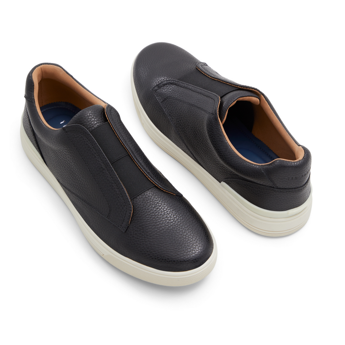 Ted Baker BRENTON - Textured Leather Slip On Sneakers BLACK
