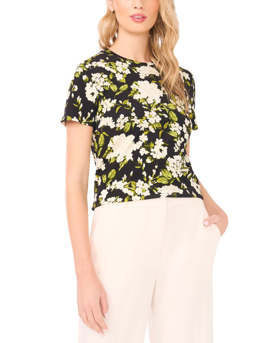 Ted Baker WILLOW Floral Cotton Short Sleeve T-Shirt BLACK