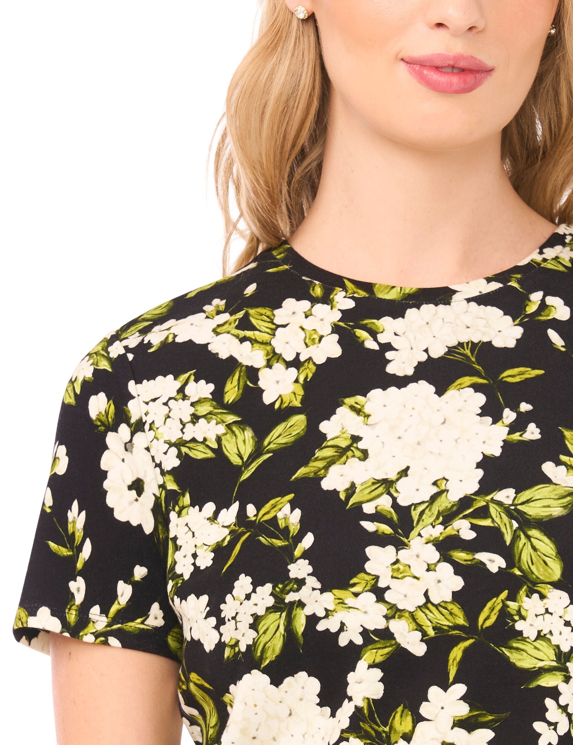 Ted Baker WILLOW Floral Cotton Short Sleeve T-Shirt BLACK
