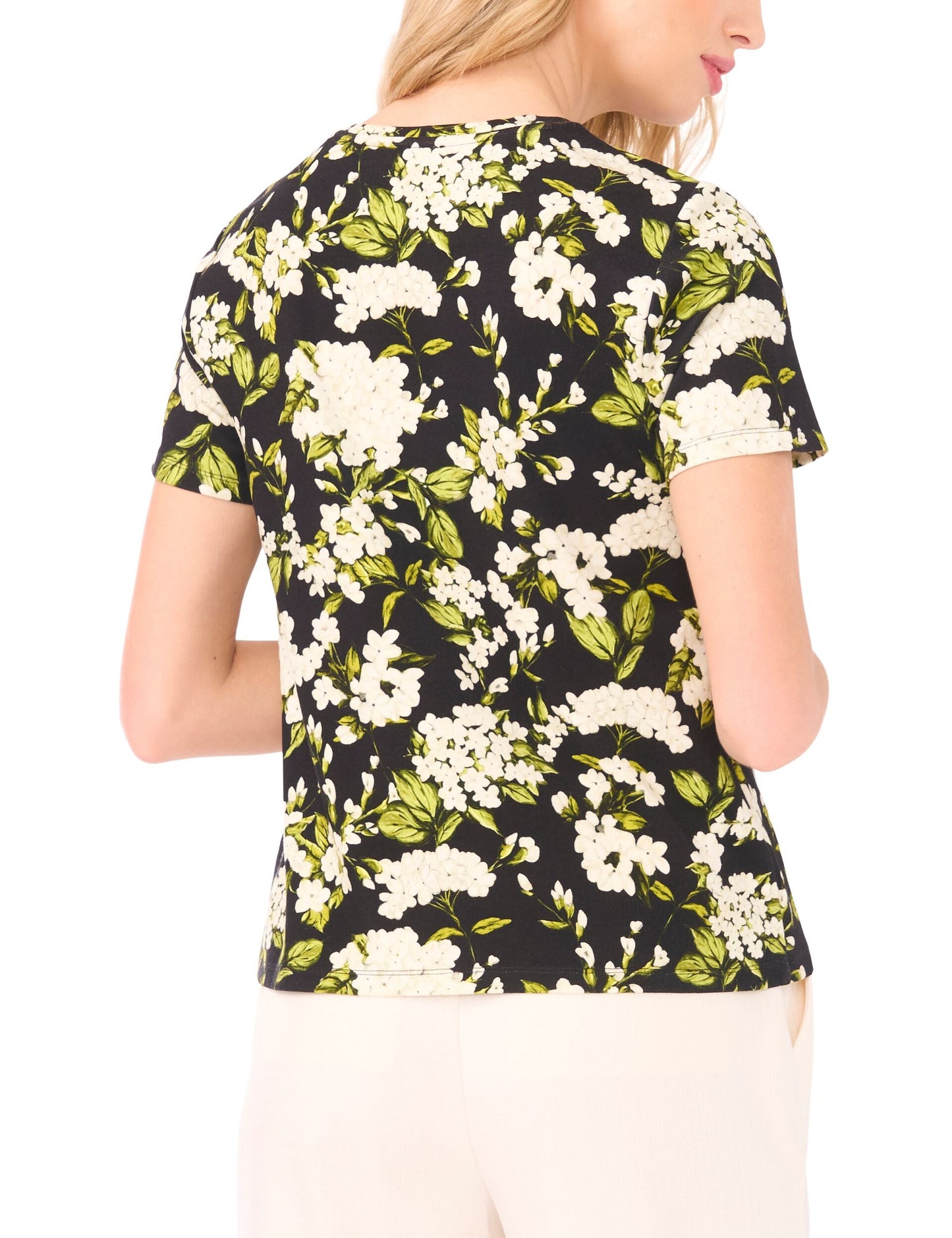 Ted Baker WILLOW Floral Cotton Short Sleeve T-Shirt BLACK