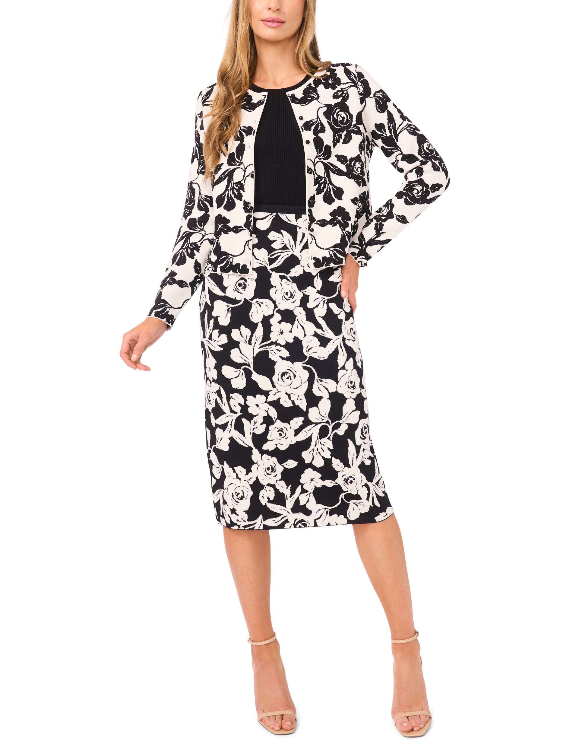 Ted Baker TORY - Rose Jacquard Cardigan WHITE