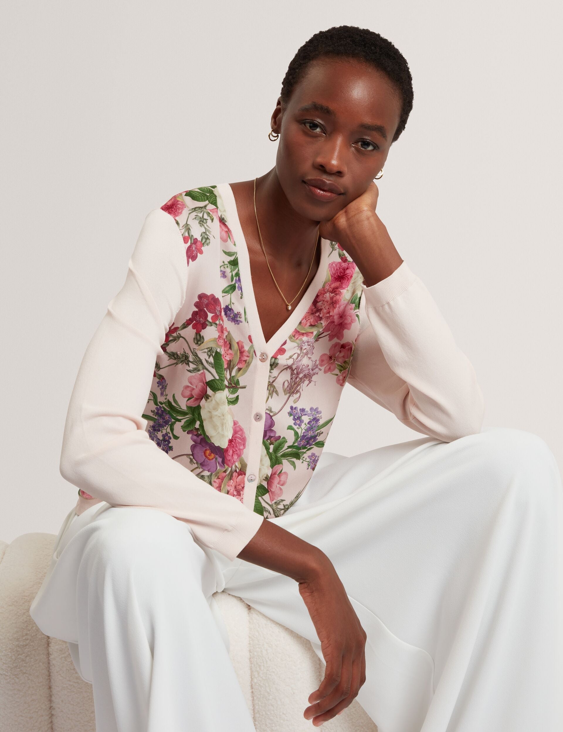 Ted Baker LISA - Mixed Media Cardigan PINK