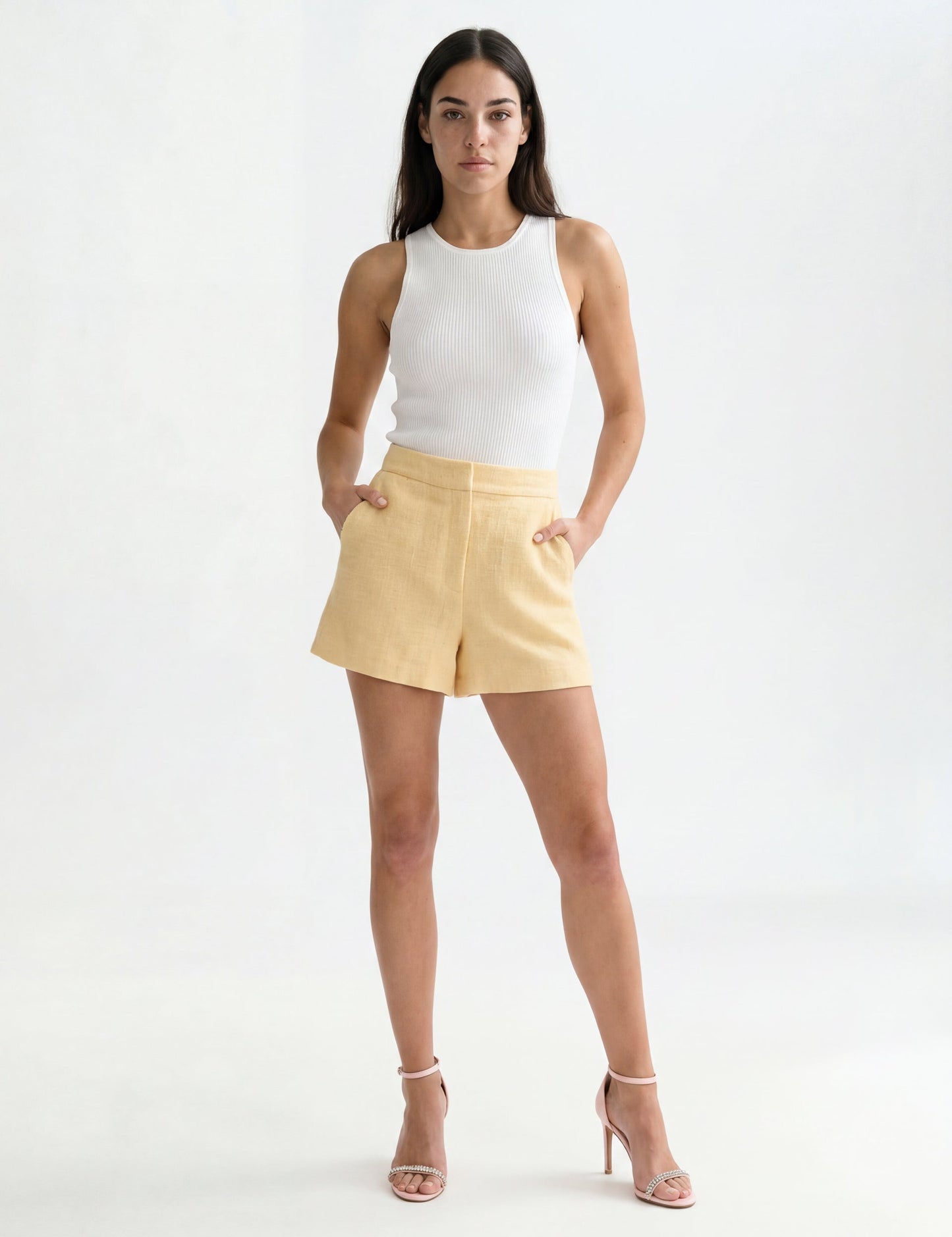 Ted Baker HANA Tailored Woven Straight Leg Shorts LIGHT YELLOW