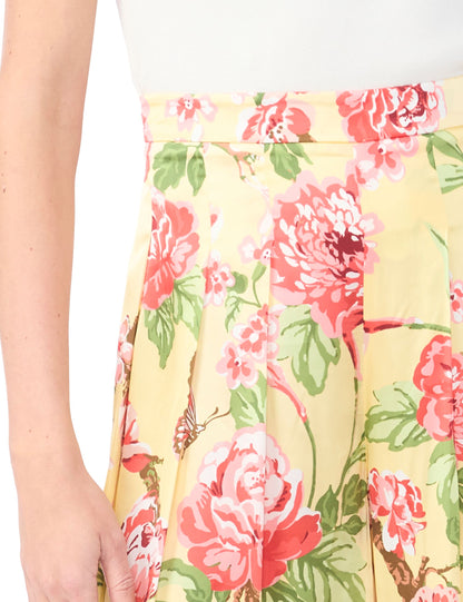 Ted Baker EVELYN Floral Pleated Wide Leg Pants LIGHT YELLOW